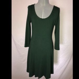 Dark green scoop neck dress